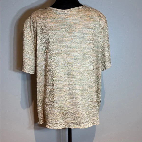 Alfred Dunner Beige and Light Brown Women's Blouse - Picture 4 of 7